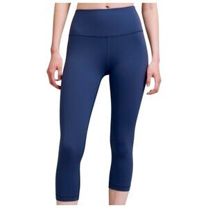 Lululemon Wunder Under Crop 21" Navy High Rise Yoga Leggings 10